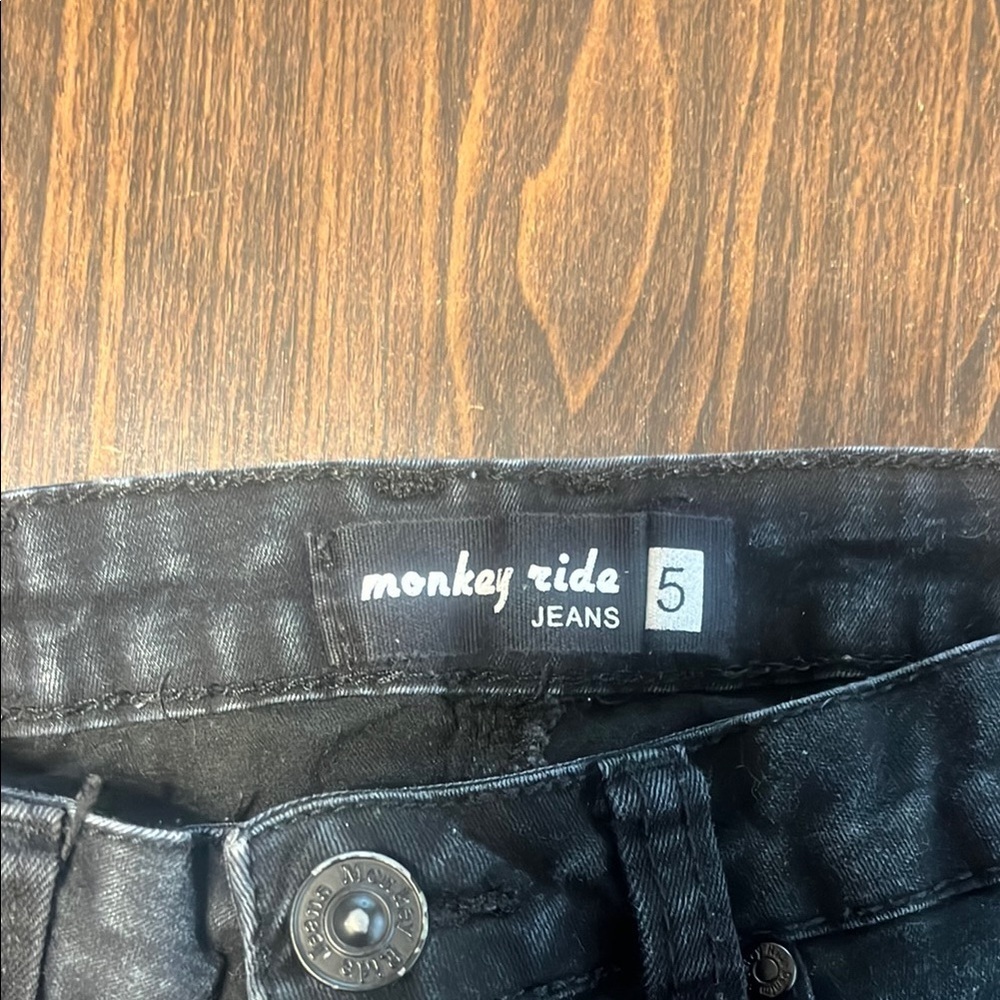 Monkey Ride Black Skinny Jeans Juniors Size 5 - Picture 2 of 4